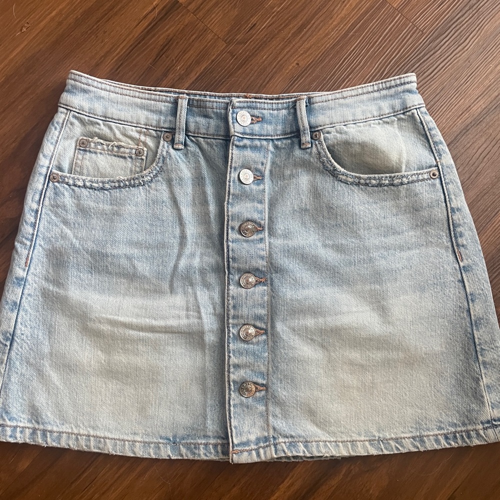 Abercrombie & Fitch Button Blue Jean Skirt